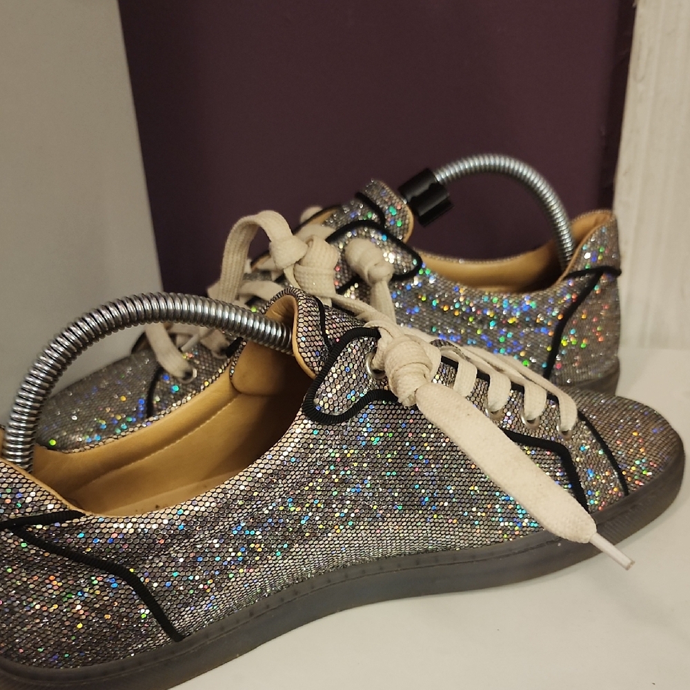 Christian Louboutin Sparkling Silver Sneakers